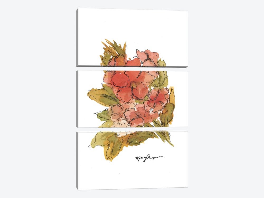 Coral Floral by Marcy Chapman 3-piece Art Print