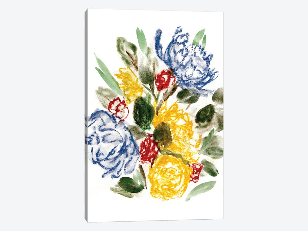 Chalky Blue & Yellow I by Marcy Chapman 1-piece Art Print