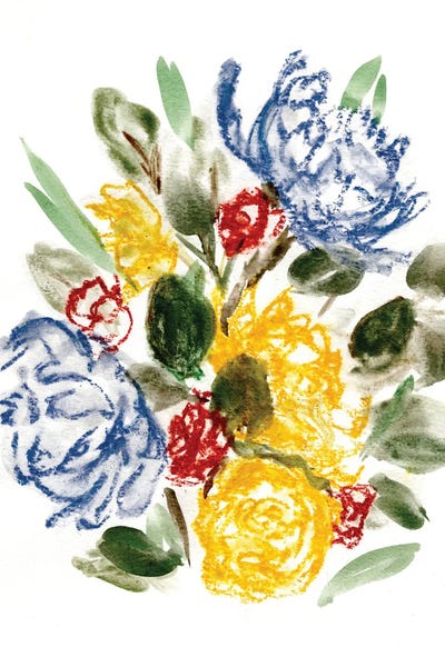 Marcy Chapman: Chalky Blue & Yellow I by Marcy Chapman