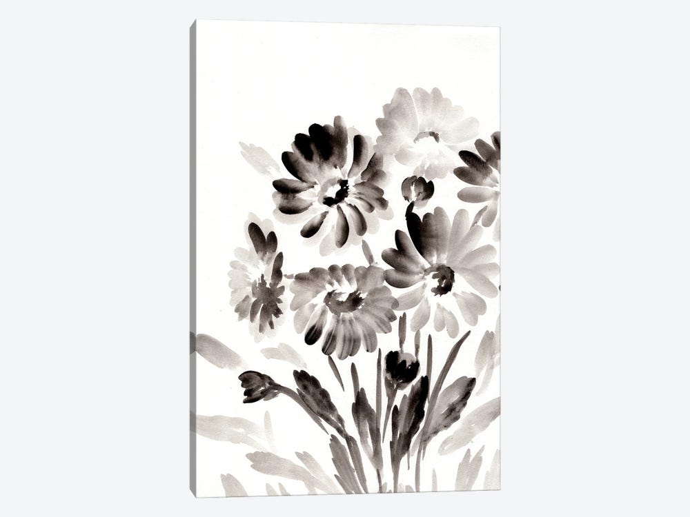 Simple Black Daisies by Marcy Chapman 1-piece Art Print