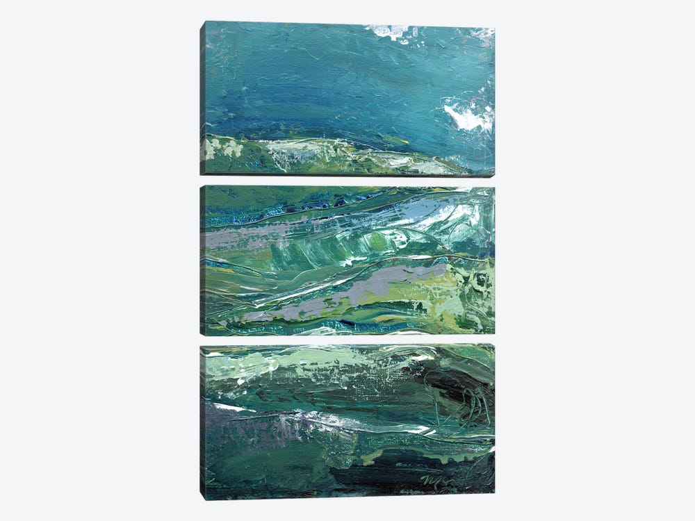 Blue Mountainscape II by Marcy Chapman 3-piece Canvas Wall Art