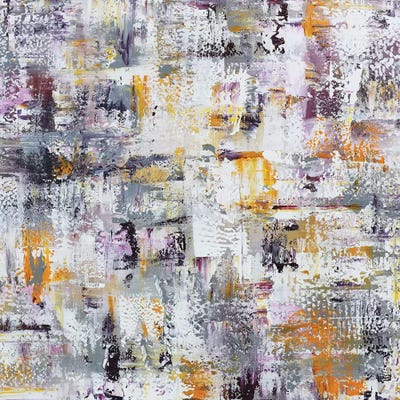 Gold Purple Grey Abstract by Marcy Chapman art print