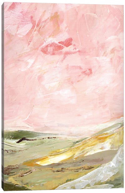 Green & Pink Hills II Canvas Art Print
