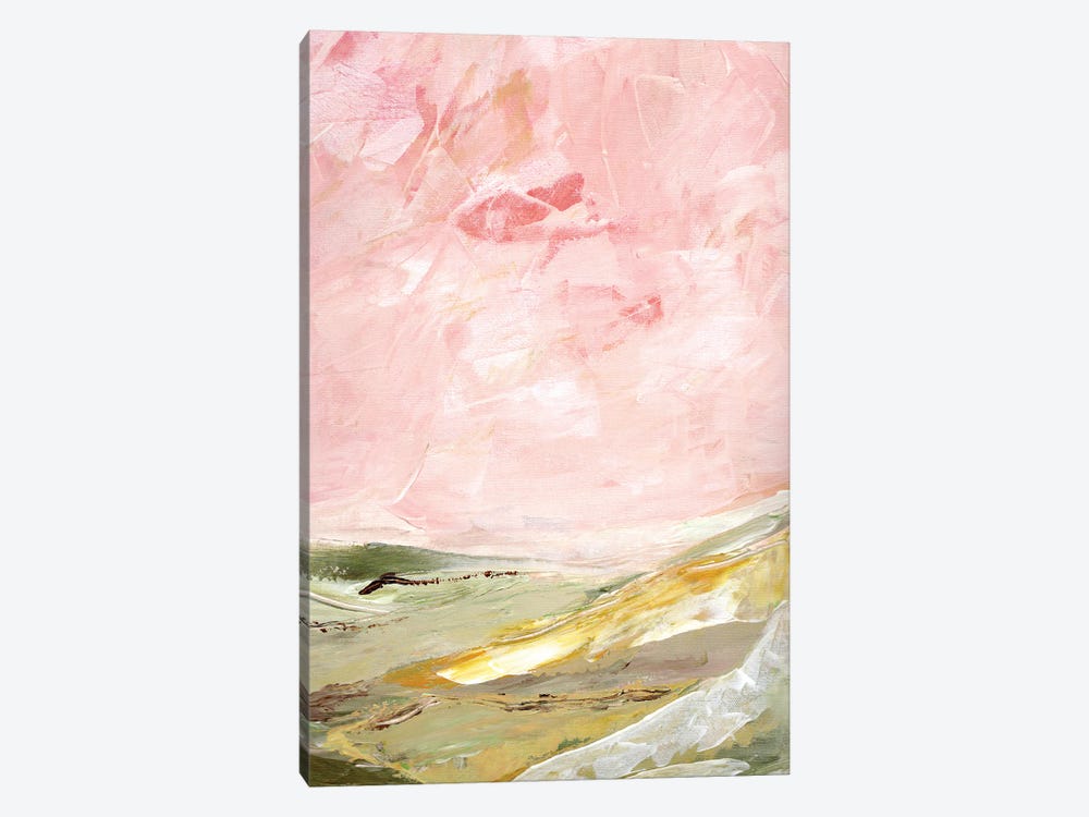 Green & Pink Hills II by Marcy Chapman 1-piece Canvas Artwork