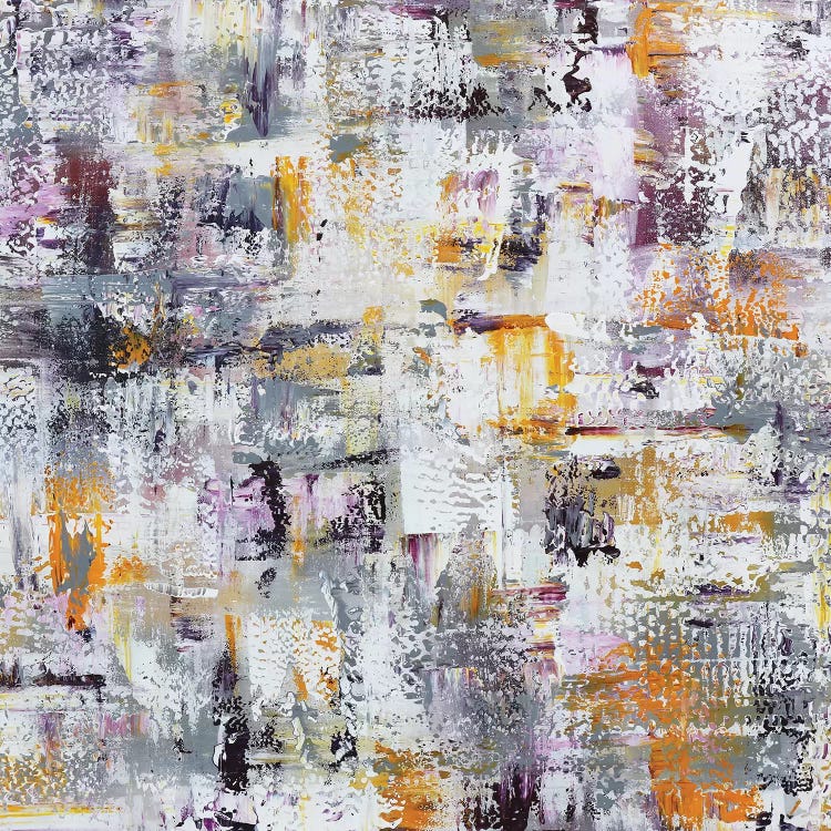 Gold Purple Grey Abstract by Marcy Chapman wall art