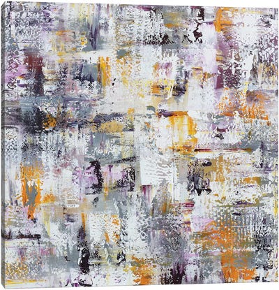 Gold Purple Grey Abstract Canvas Art Print