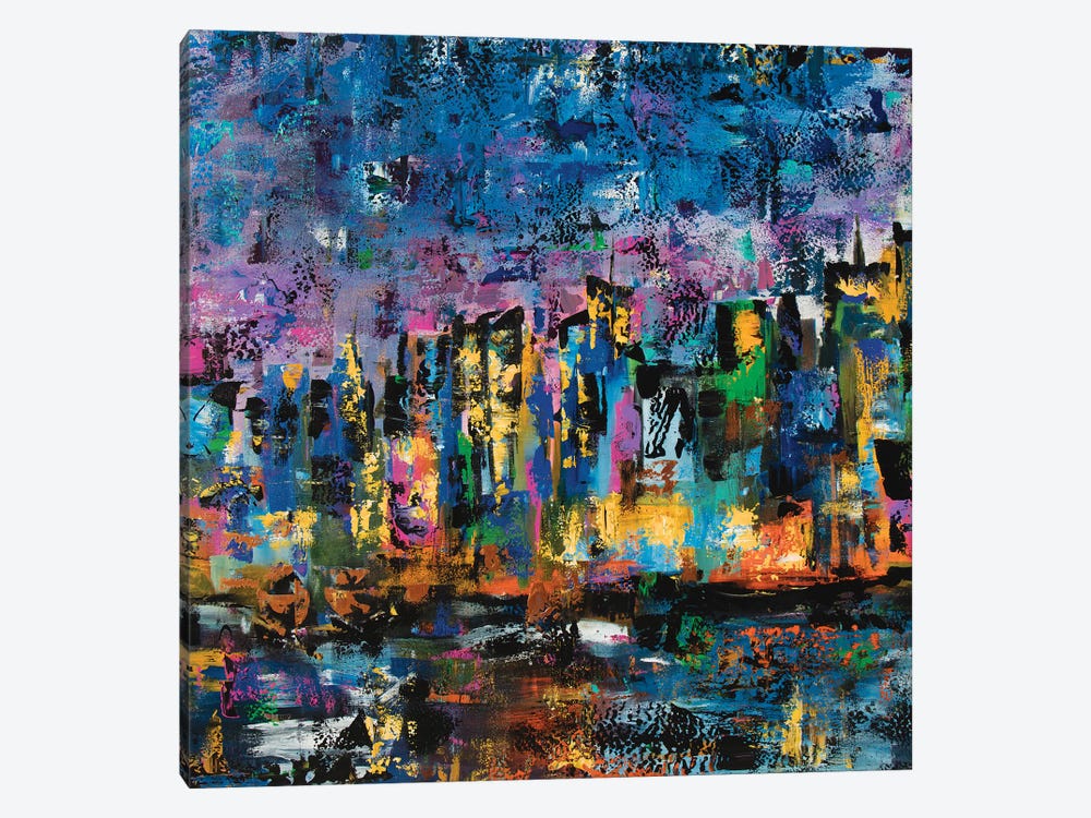 New York Abstract by Marcy Chapman 1-piece Canvas Art Print