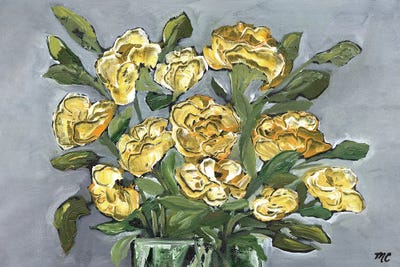 Yellow Farmhouse Bouquet by Marcy Chapman art print