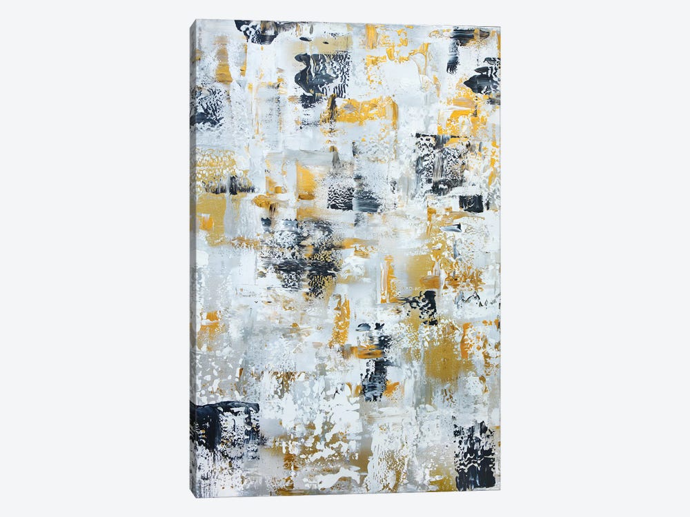 Silver Gray Gold Abstract by Marcy Chapman 1-piece Canvas Art
