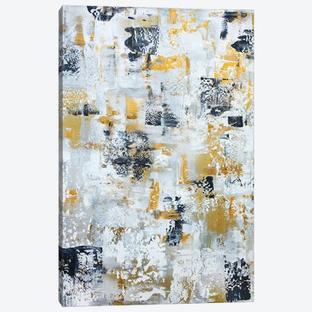 Silver Gray Gold Abstract Canvas Print #CHP8} by Marcy Chapman Canvas Wall Art
