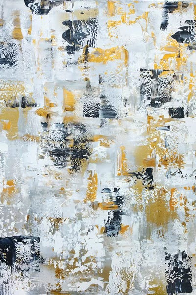 Roaring Brook Art: Silver Gray Gold Abstract by Marcy Chapman
