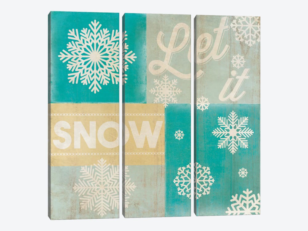 Hoping For A Snow Day by 5by5collective 3-piece Canvas Art Print