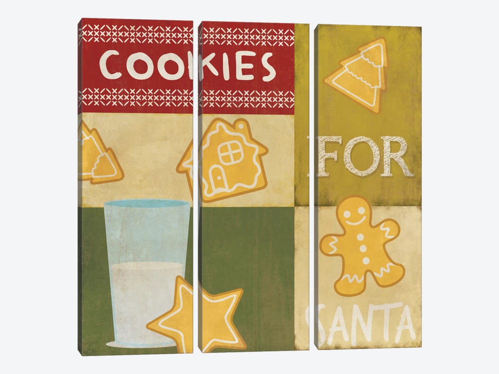 Keeping Santa Fat by 5by5collective 3-piece Canvas Wall Art