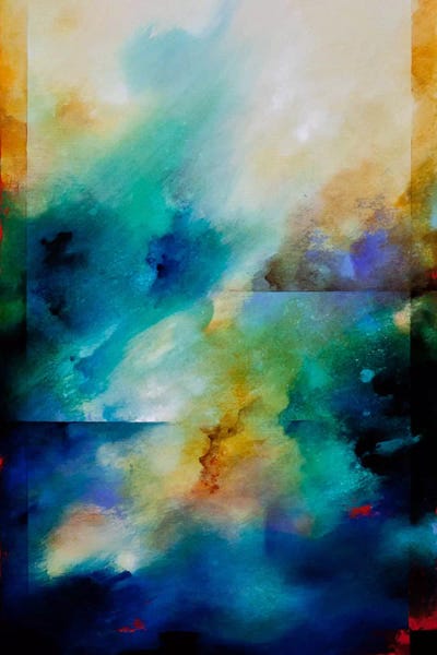 Large Modern Art - Canvas Prints: Aqua Breeze by CH Studios