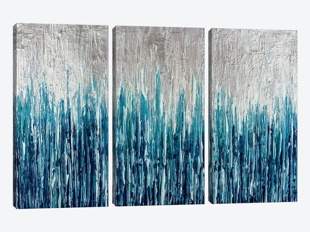 Silver Showers by Nikki Chauhan 3-piece Canvas Wall Art