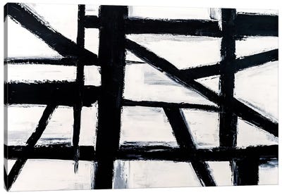 Building Blocks I Canvas Art Print - Black & White Abstract Art