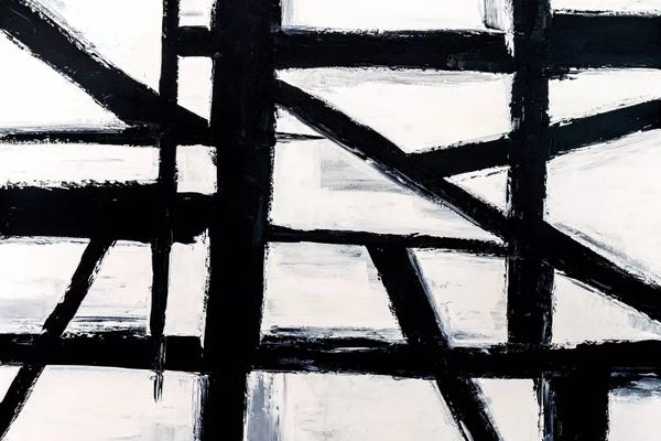 Large Black & White Art - Canvas Prints: Building Blocks I by Nikki Chauhan