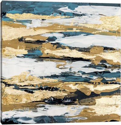 Search Within Canvas Art Print - Gold Abstract Art