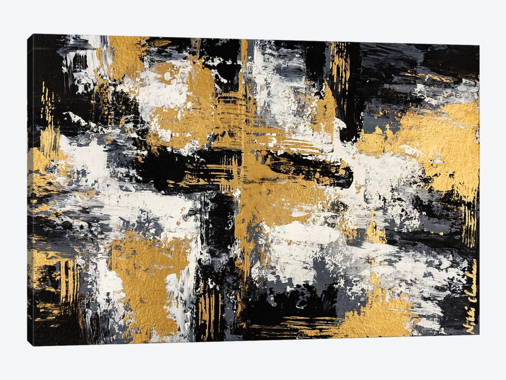 Black & Gold II by Nikki Chauhan 1-piece Canvas Artwork