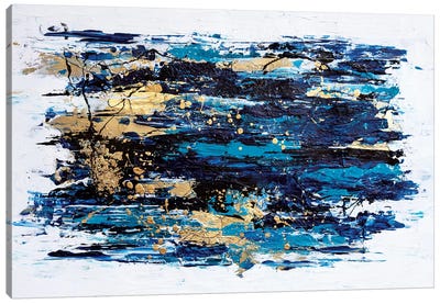 Blue Tide Canvas Art Print - International Klein Blue