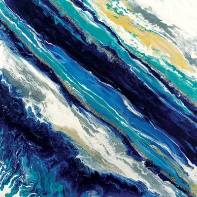 Blue Waves by Nikki Chauhan metal wall art