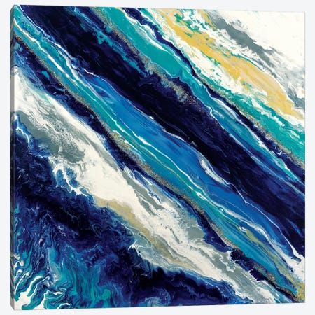 Blue Waves Canvas Print #CHU5} by Nikki Chauhan Canvas Artwork