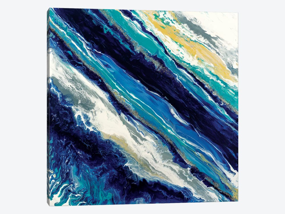 Blue Waves by Nikki Chauhan 1-piece Canvas Art