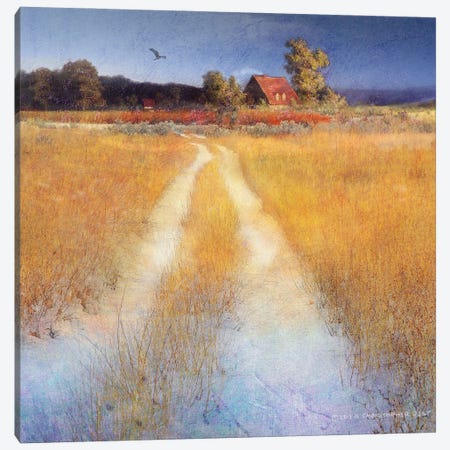 Yellow Road Canvas Print #CHV1} by Christopher Vest Canvas Art