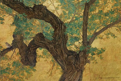 Trunk On Goldleaf by Christopher Vest metal wall art