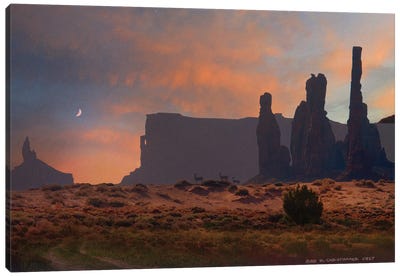 Monument Valley Scene Canvas Art Print - Valley Art