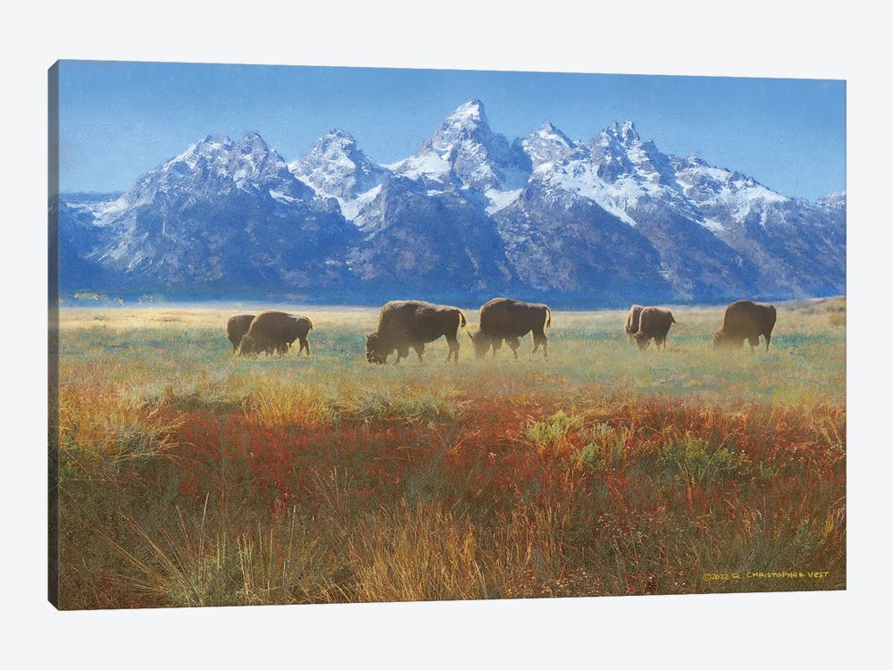 Meadow Grass Grand Teton by Christopher Vest 1-piece Canvas Artwork