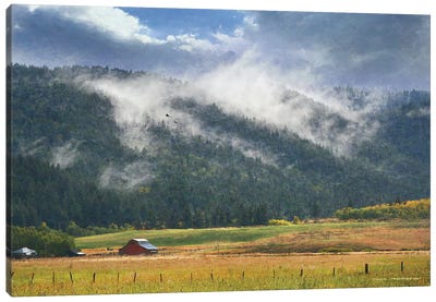 Clouds On The Hill- Idaho Farm Canvas Art Print - Barns