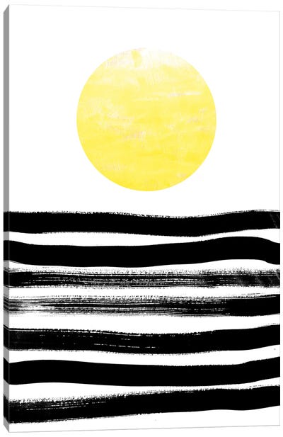 Sola Canvas Art Print - Black, White & Yellow Art