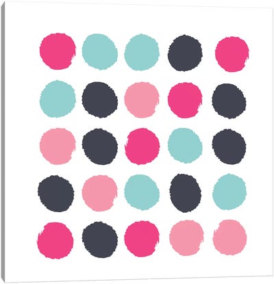 Vivi Dots Canvas Art Print - Polka Dot Patterns