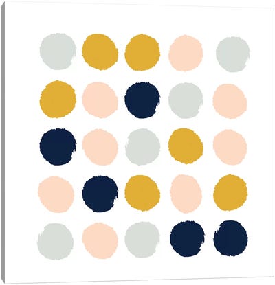 Esther Dots Canvas Art Print - Polka Dot Patterns