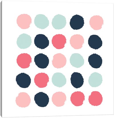 Isla Dots Canvas Art Print - Polka Dot Patterns