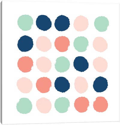 Kiela Dots Canvas Art Print - Polka Dot Patterns