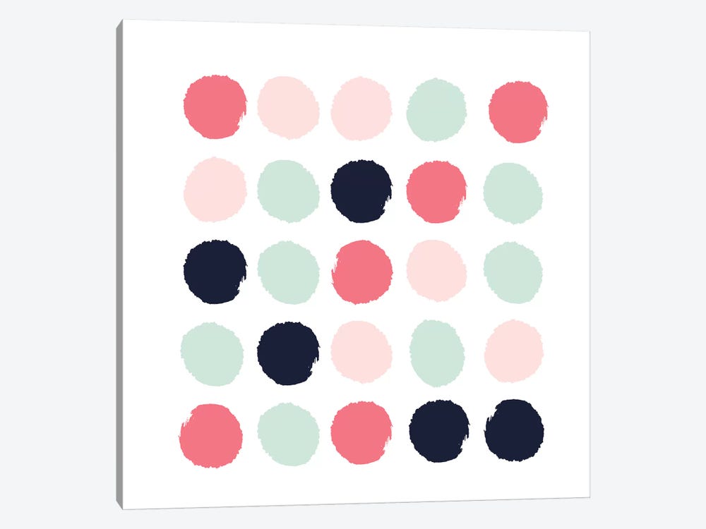 Loral Dots by Charlotte Winter 1-piece Canvas Artwork