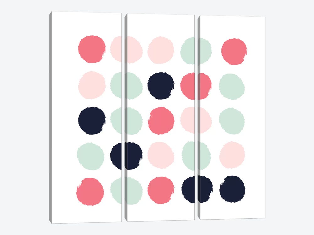 Loral Dots by Charlotte Winter 3-piece Canvas Artwork