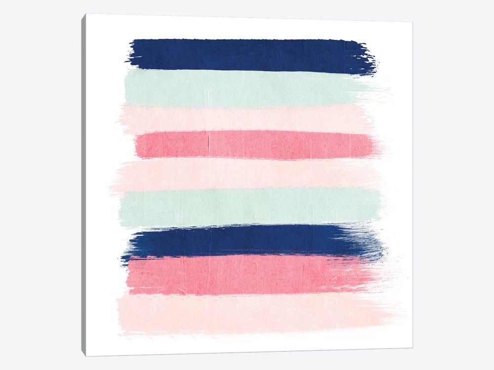 Loral Stripes by Charlotte Winter 1-piece Canvas Print
