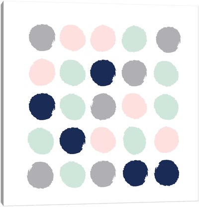 Melia Dots Canvas Art Print - Polka Dot Patterns
