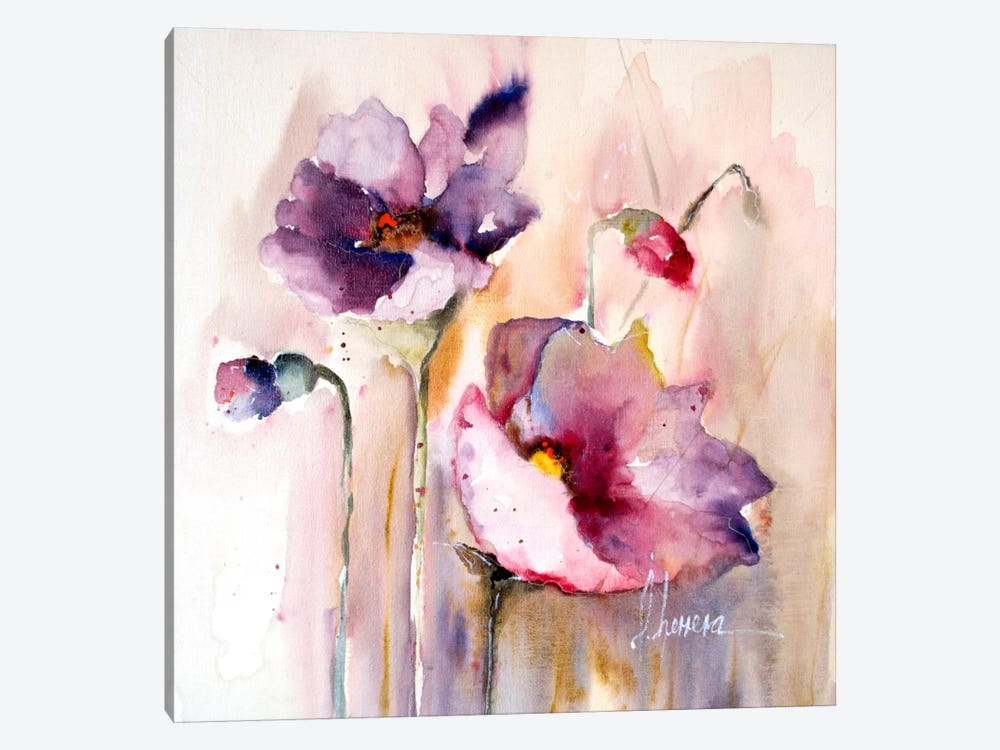 Plum Poppies I by Leticia Herrera 1-piece Art Print