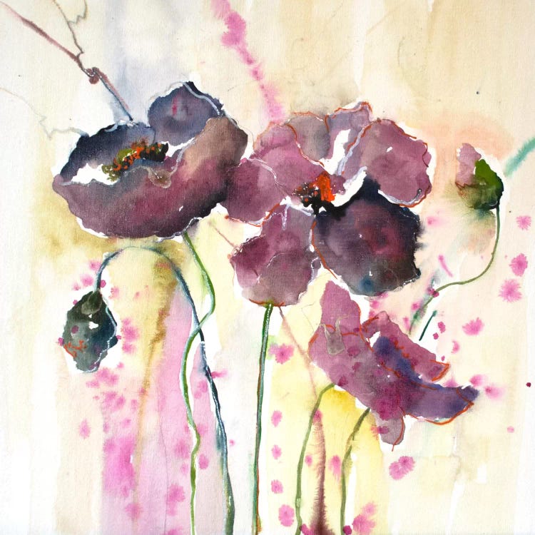 Plum Poppies II by Leticia Herrera wall art