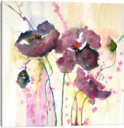 Plum Poppies II Canvas Art Print
