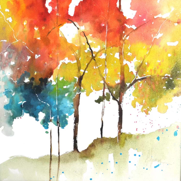 Rainbow Trees II by Leticia Herrera wall art