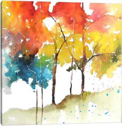 Rainbow Trees II Canvas Art Print - Leticia Herrera