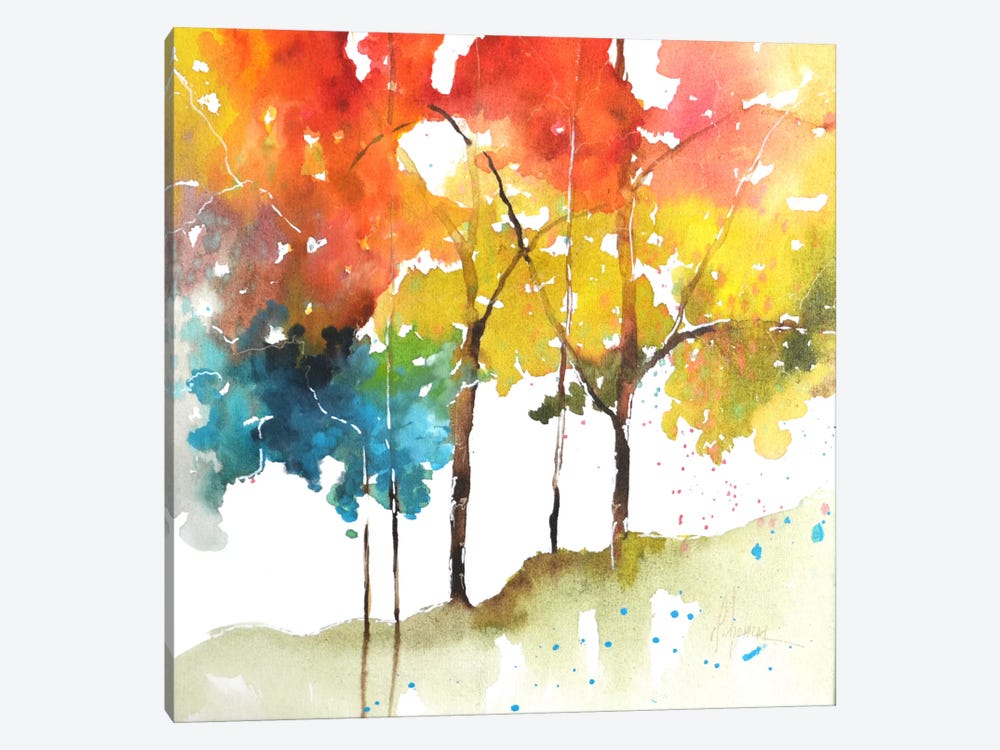 Rainbow Trees II by Leticia Herrera 1-piece Canvas Wall Art