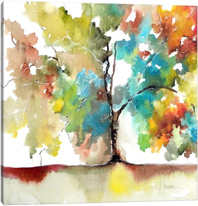 Rainbow Trees III Canvas Art Print - Leticia Herrera