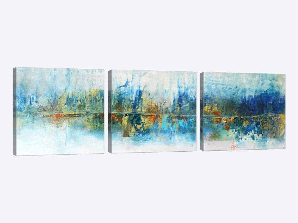 Aqua Azul by Leticia Herrera 3-piece Canvas Print