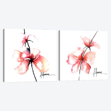 Bold Floral Diptych Canvas Print Set #CIA2HSET001} by Leticia Herrera Art Print
